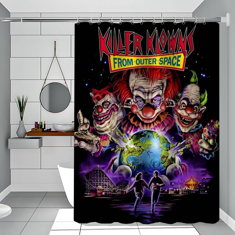 K-Killer Klowns From Outer Space Shower Curtain With Waterproof And Mold Resistant Shower Curtain Polyester Durable Bathroom