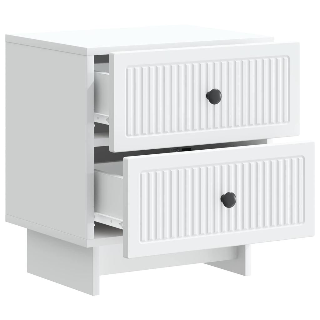 Nightstand White 43 x 34.5 x 47.5 cm Engineered Wood