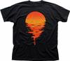 T-shirt nera manica lunga e corta SUNSET Alba Sole spazio mare 9329