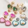 New Vintage Ethnic Style Round Heart-shaped Pendant Earrings for Women, Long Style Earings