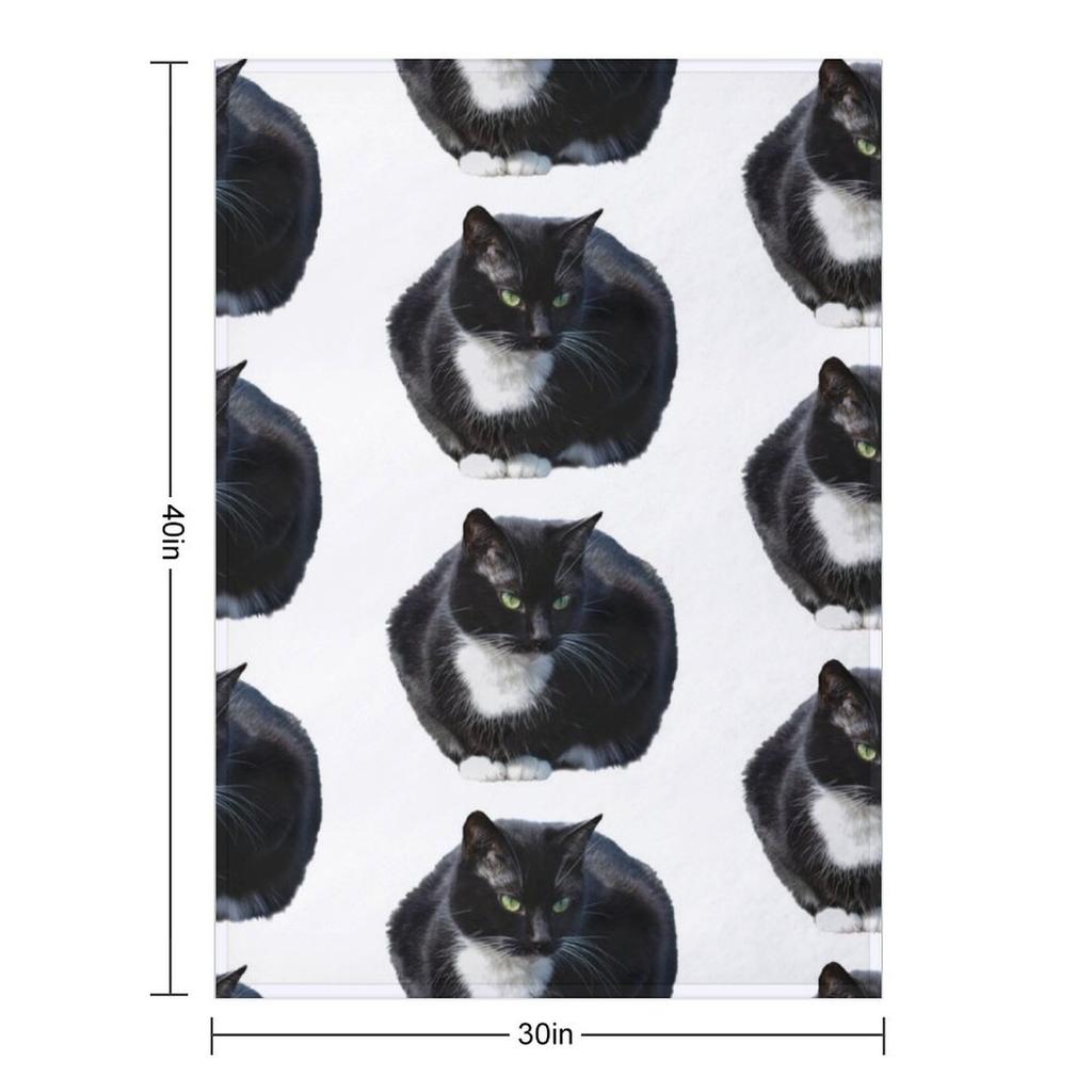 Tuxedo Cat Throw Blanket Kid'S For Baby Flannel Fabric Decorative Beds Blankets