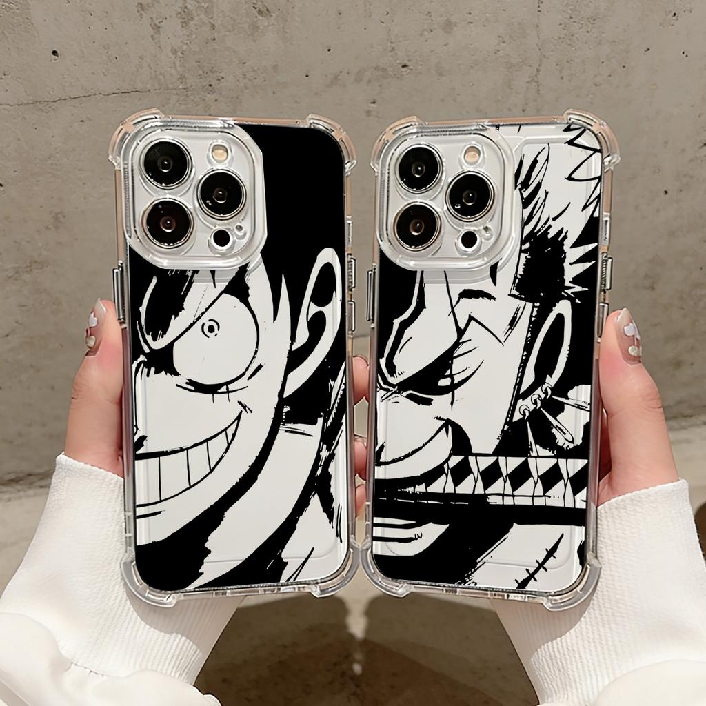 Anime Luffys Zoros AntiFall Clear Phone Case For Xiaomi Redmi 14C 13C 12C K50 K40 Note 14 13 12 11 10 9S A1 A2 A5 Pro Plus 4G 5G