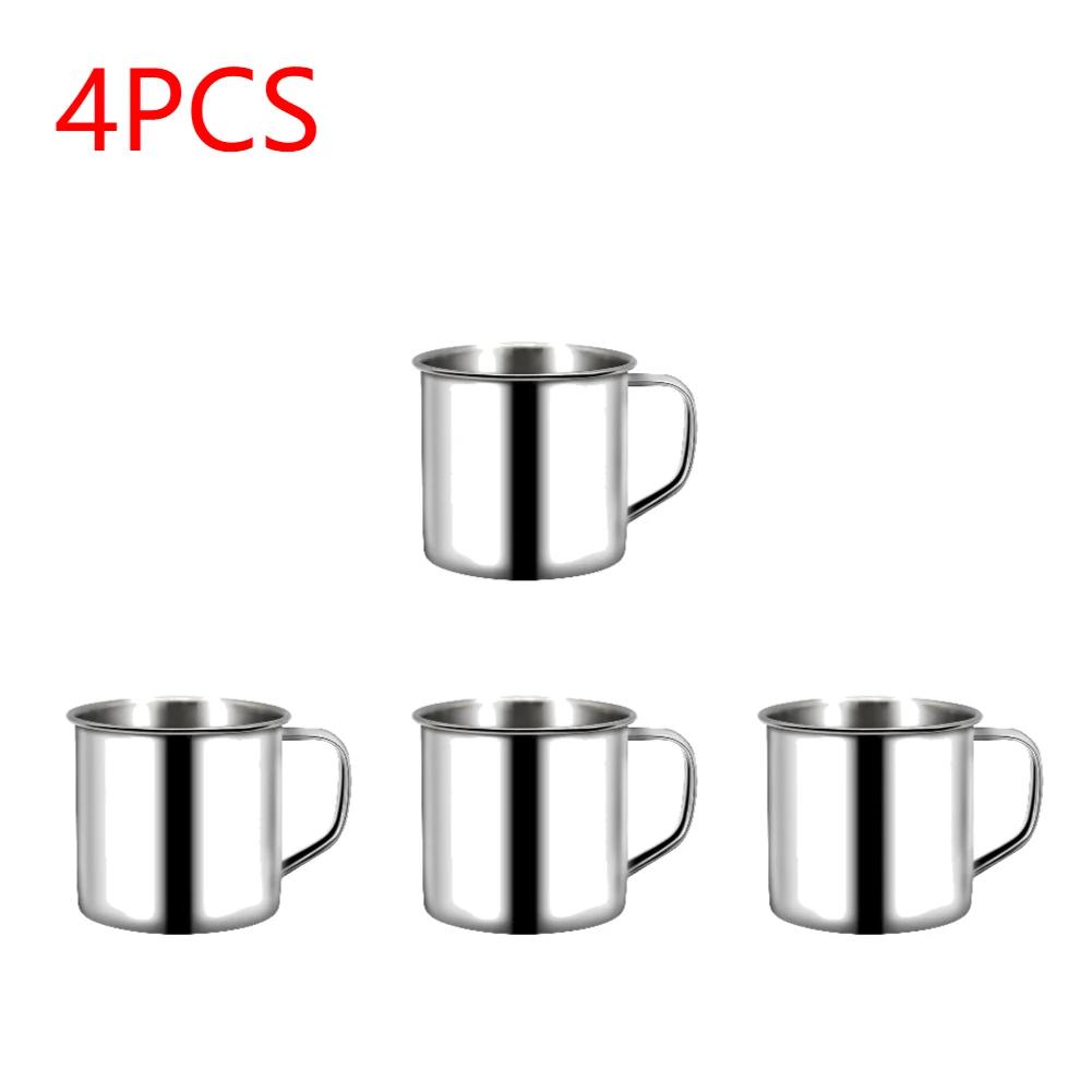 1-5pcs 200ML Childrens Water Cup Stainless Steel Portable Mug Camping Travel Mug Metal Coffee Tea Cup Mug Milk Tumbler Water Mug