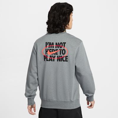 Nike Sweatshirts Men s Dark Gray Crew Neck Moderate Regular M