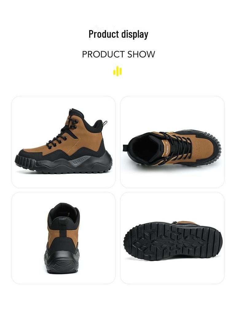Men's Lightweight Steel Toe Safety Shoes: Anti-Smash, Anti-Puncture, Breathable, Fashionable, and Wear-Resistant Work Footwear.