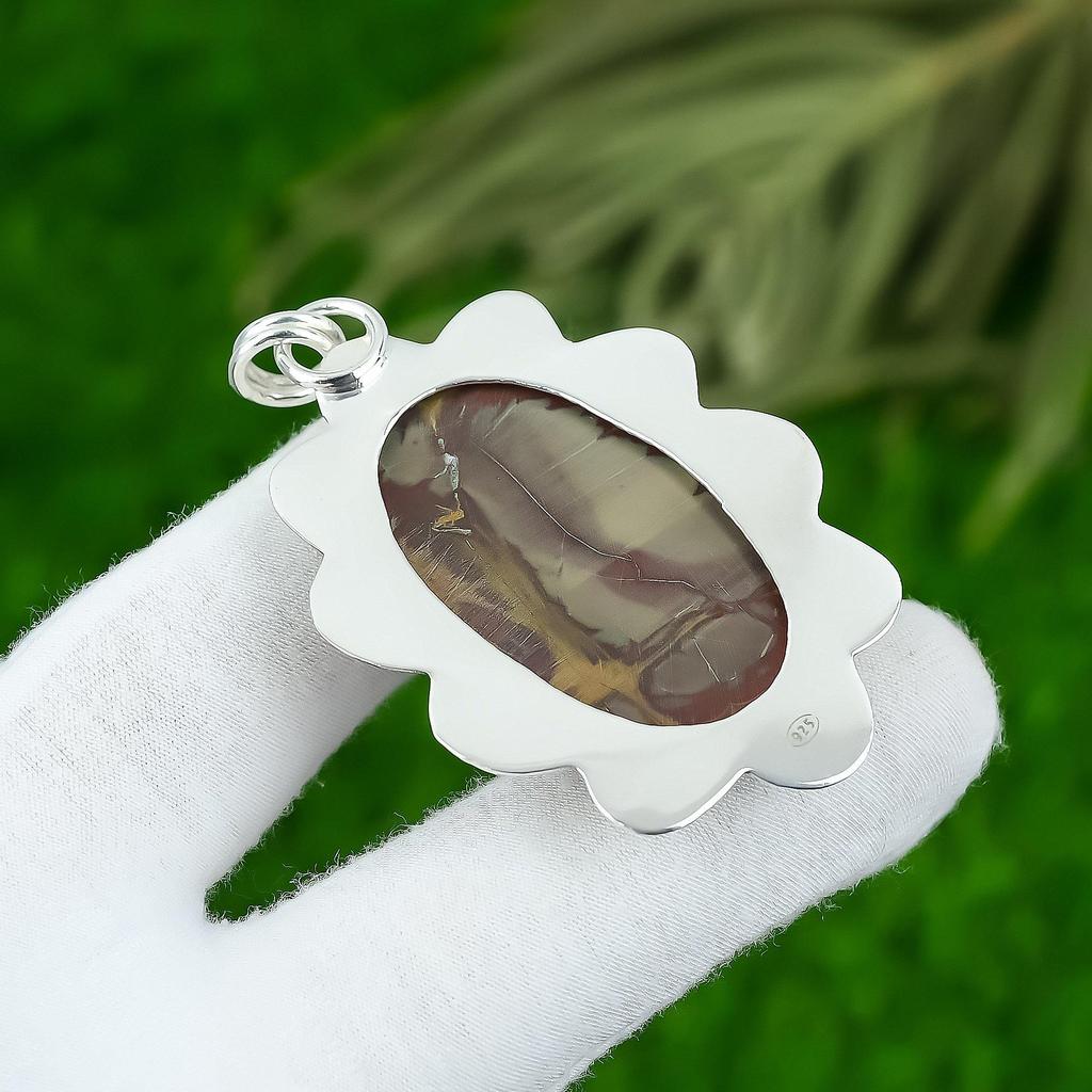 Oval Noreena Jasper Stone 925 Silver New Wife Wedding Artisan Pendant Jewelry