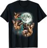 German Shepherd Howling Moon Dog Lover Print Graphic Tee Breathable Cotton Short Sleeve T-Shirt