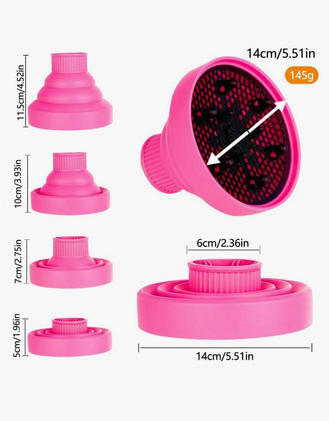 1pc universal silicone hair dryer diffuser cover adjustable heat-resistant accessory, used to define curly and frizzy control