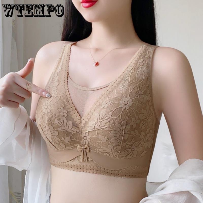 

Large Size Bra for Women Without Steel Rims Thin Bra for Women with Lace Double Breasted Anti Sagging Breathable Bra 46/105D фіолетовий