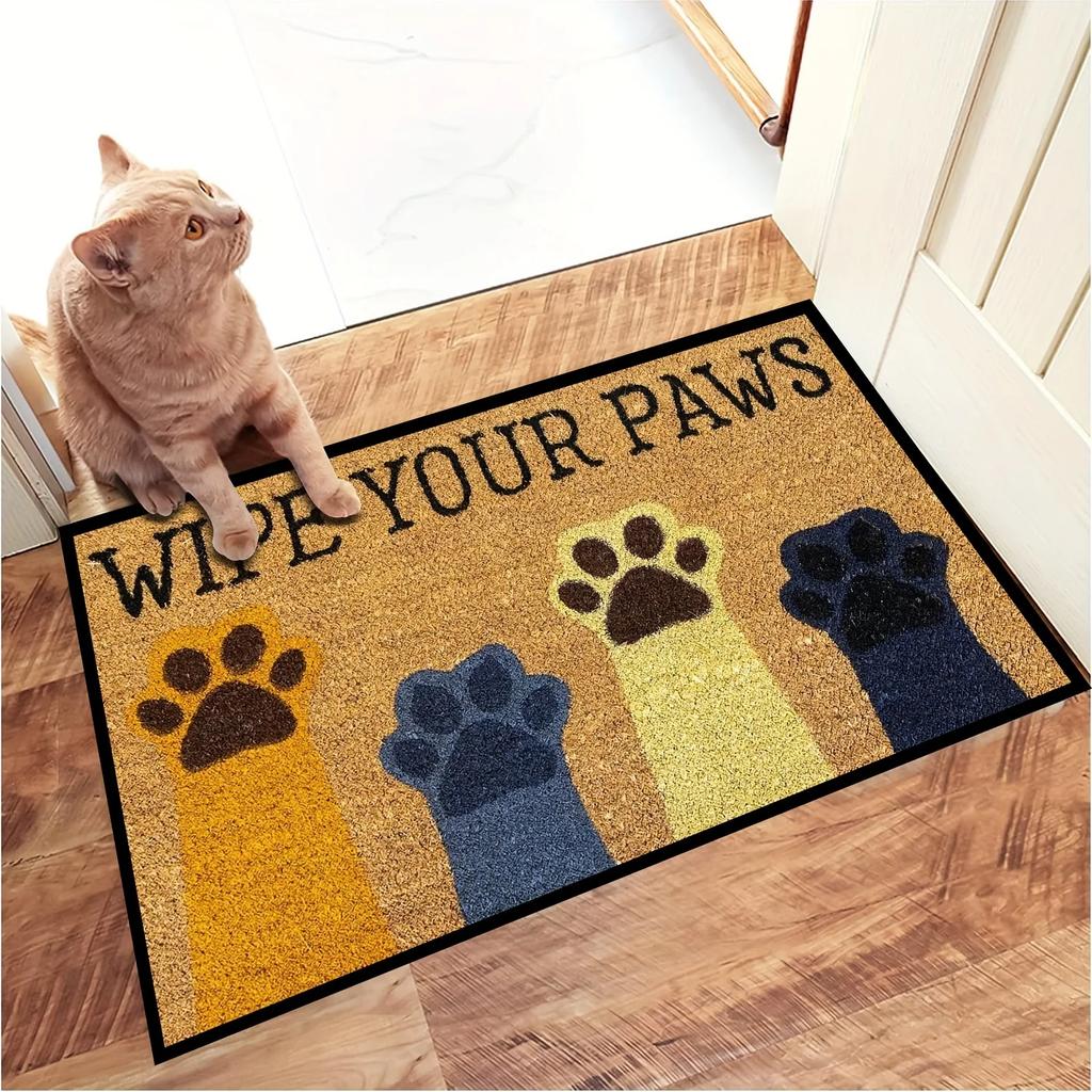 1Pc Paw Pattern Door Mats Non-slip Area Rug Home Floor Mat Washable Carpet For Entrance Kitchen Living Room Laundry Bathroom