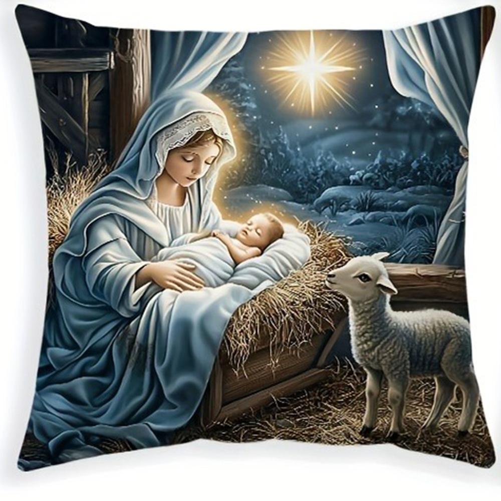 

Христианское рождественское украшение наволочка для подушки гостиная диван наволочка для подушки комната украшение дома 40x40cm