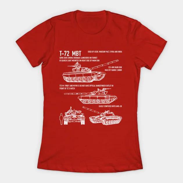 Russian Army T72 Tank MBT Blueprint Womens TShirt S