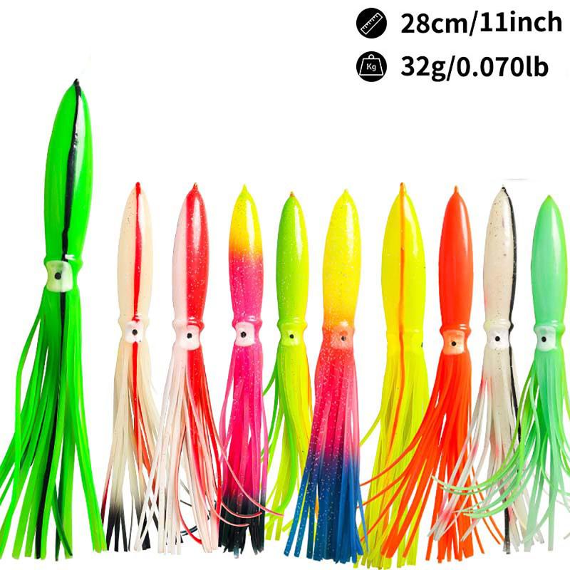 28cm32g Leuchtender Tintenfisch Angelköder Lebensechter Tintenfischrock Angelköder Angelausrüstung für Salzwasser