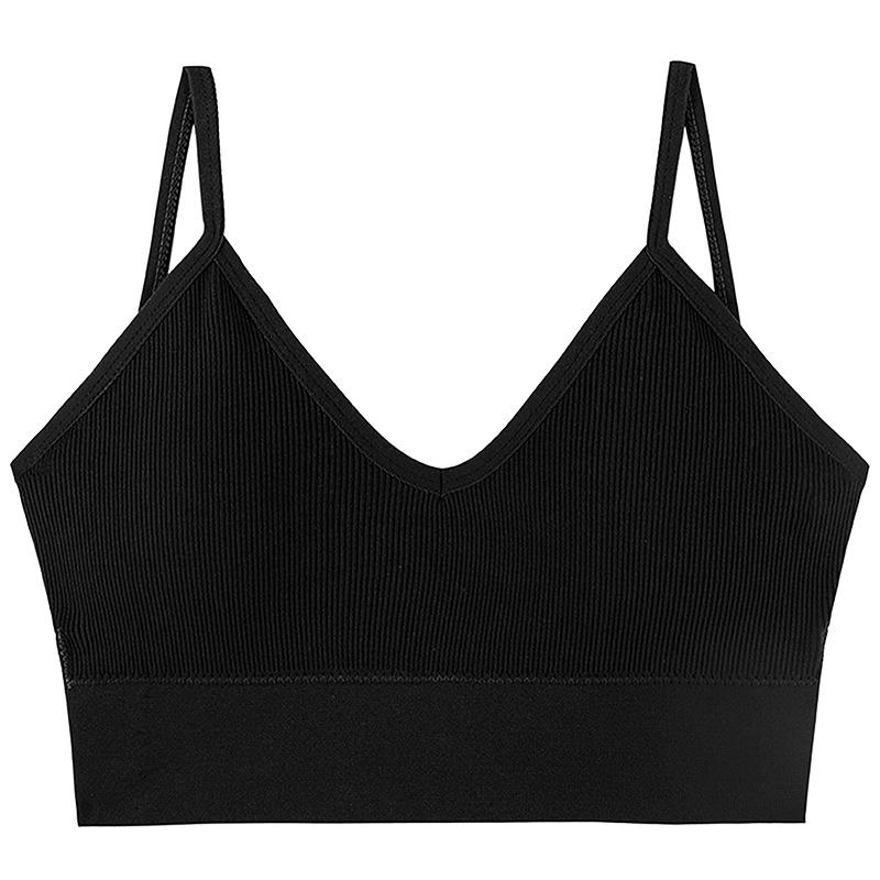 Women Seamless Deep U Backless Bralette Wireless Removable Padded Bra Breathable Crop Top