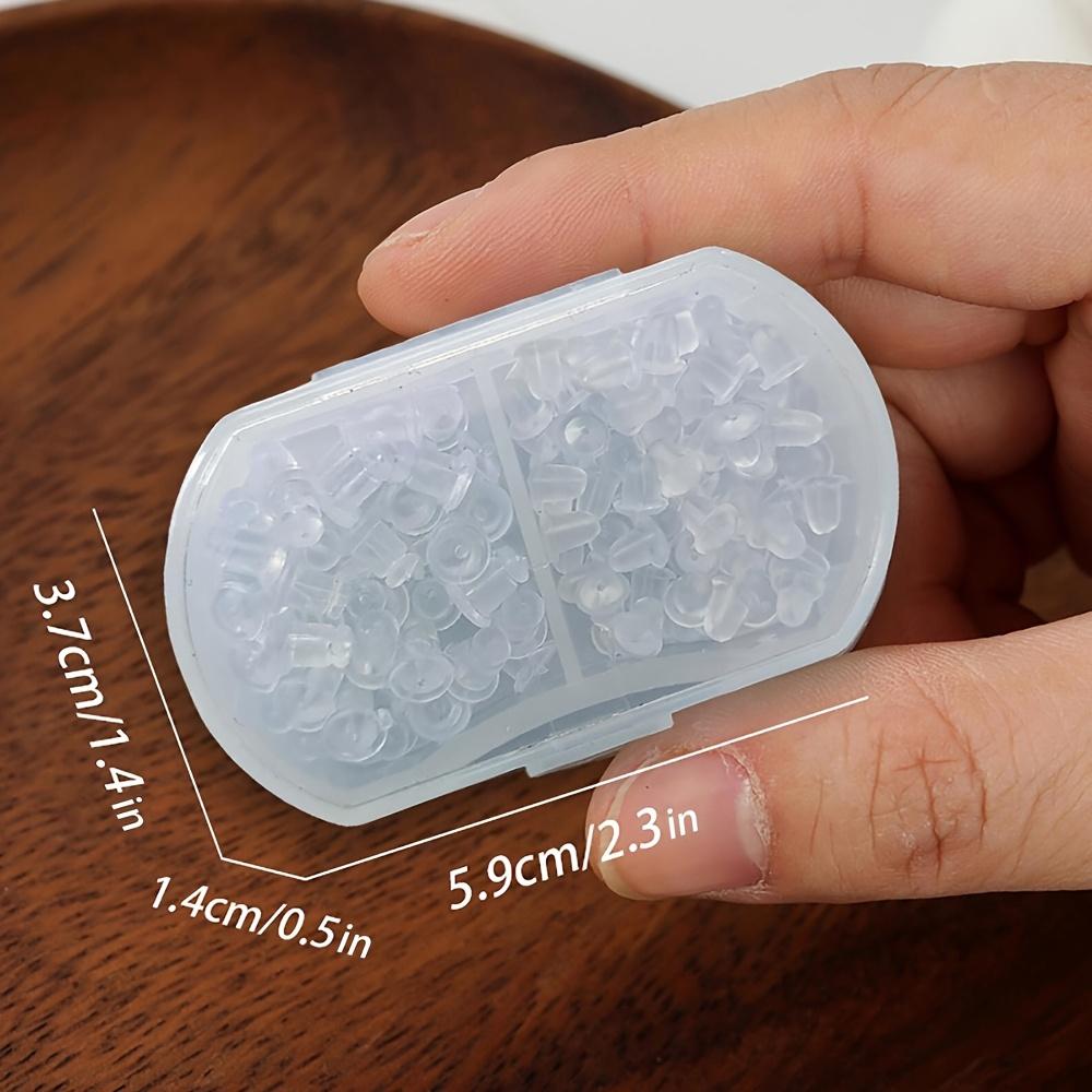 100pcs A Box of Two Types of Transparent Soft Silicone Earring Accessories, Featuring Anti-Slip Clasps, Elegant And Luxurious, Popular Women's Earring