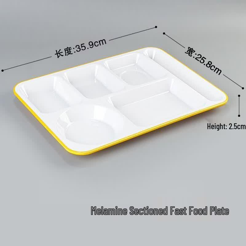 A5 Melamine 6-Compartment Fast Food Tray