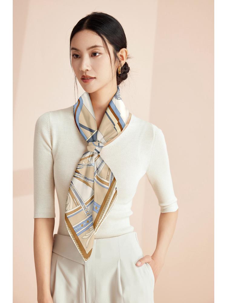 Women's 100% Mulberry Silk Scarf, 90cm Square, 14 Momme Shawl - Perfect Gift for Mother, Girlfriend, Birthday or Festival
