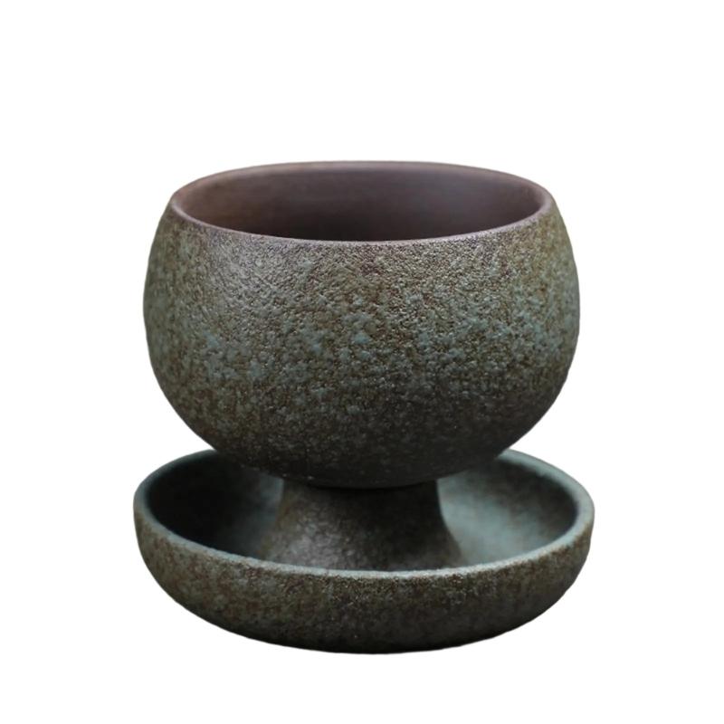 

Cuteness Round Shape Ceramics Coffee Cup Nonslip Bottom Mug Creative Drinkware Suitable for Gifting and Daily Use зелений