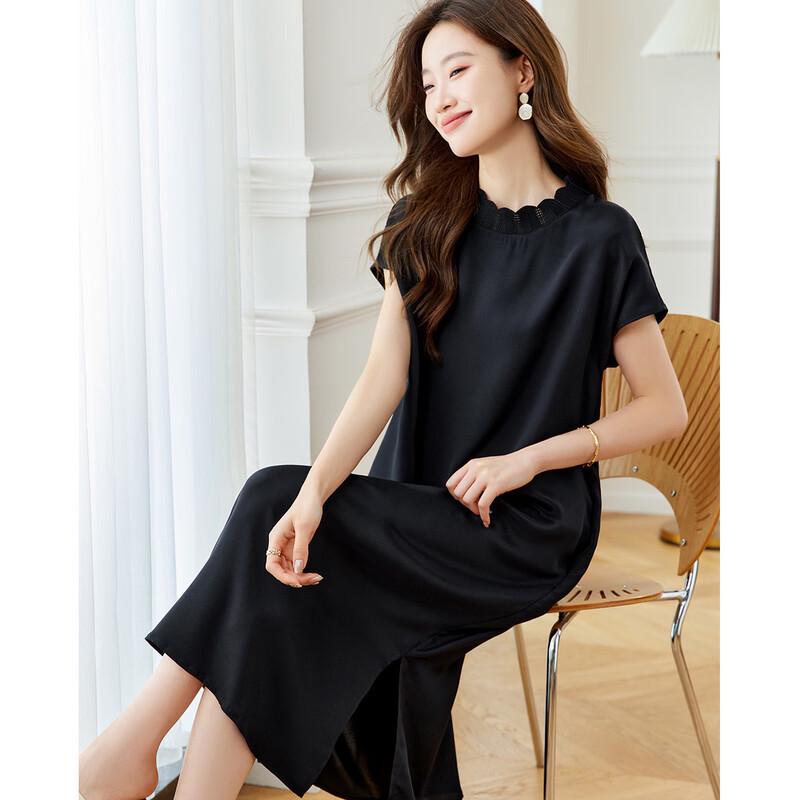 Women's Elegant 92% Silk T-Shirt Dress