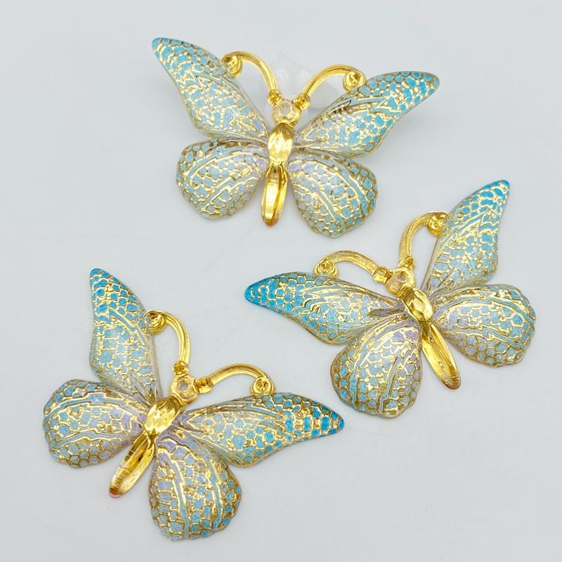 10Pcs/Lot New Acrylic Mixed Butterflies With A Hole Flat Back Scrapbooking Hair Bow Center Embellishments DIY Accessories C78