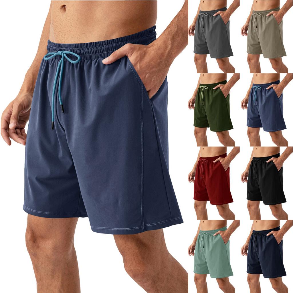 Men's Lightweight, Breathable, Cool-Feeling Training Shorts - Men's Elastic Waist, Quick-Drying Running And Fitness Sports Shorts