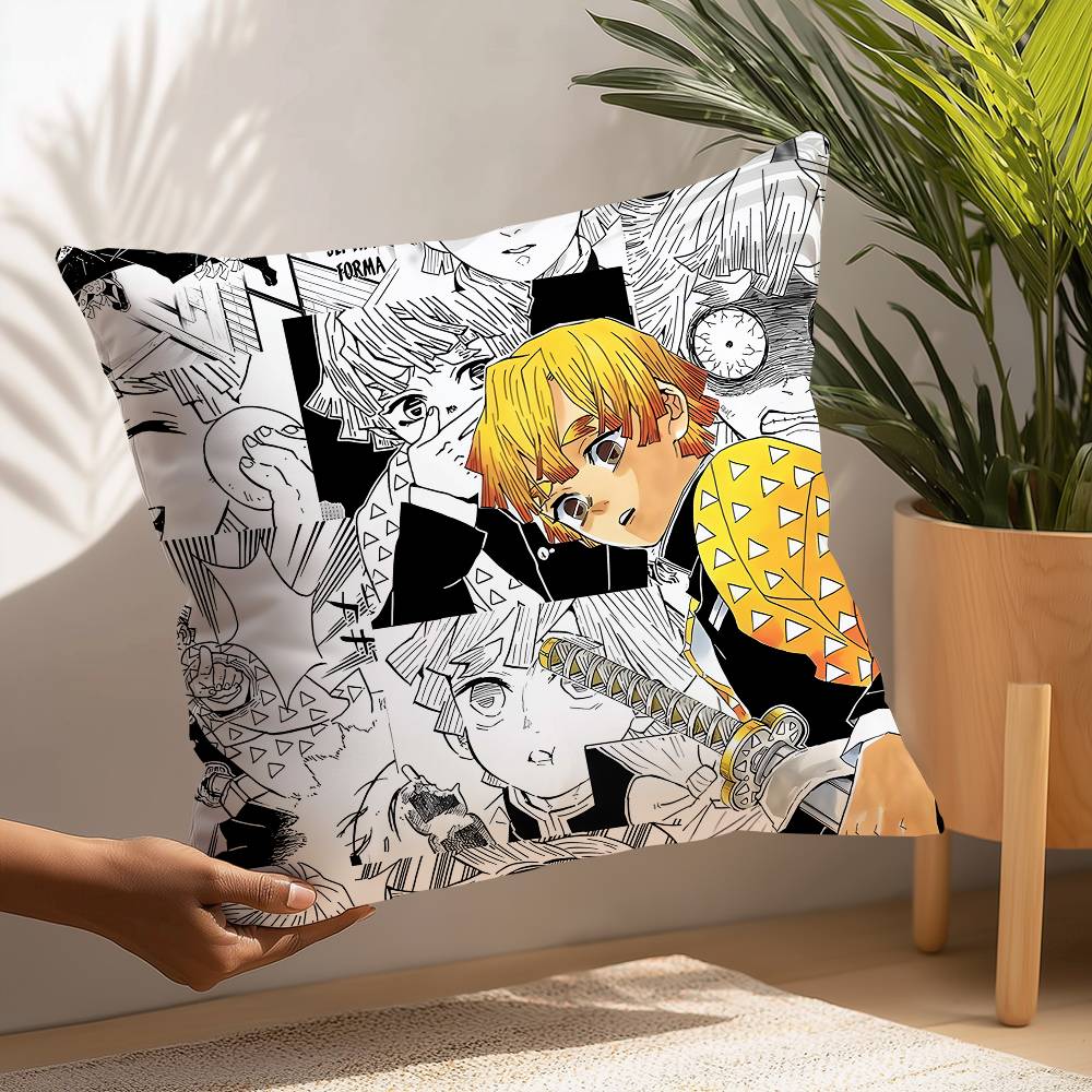 D-Demon S-Slayer Pillow Case Plush Fabric Soft  Pillowcase Double Sided Print Cushion Cover Household Gifts