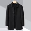 Double-sided Cashmere Coat for Men, Middle-aged Autumn and Winter Woolen Woolen Coat, Mid-length Lapel Daddy Windbreaker