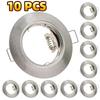 6/10pcs Round Recessed LED Ceiling Downlight Mounting Frame MR16 GU10 Bulb Replaceable Spot Lamp Holder Socket Fitting Fixtures