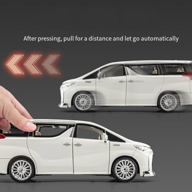 ksgzm1 Large 1/24 Toyota ALPHARD Toy Car Model Alloy Diecast Simulated Sound Light 6 Doors Opened Toy Vehicle Children Gift Stylish Col