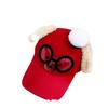 Cute Glasses Puppy Ears Baseball Cap Female Cartoon Sweet Cap Wide Brim Showing Face Small Yellow Hat