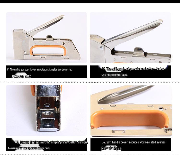 Manual Air Brad Nailer & U-Shaped Nail Stapler for Advertising Canvas & Oil Painting 1008F