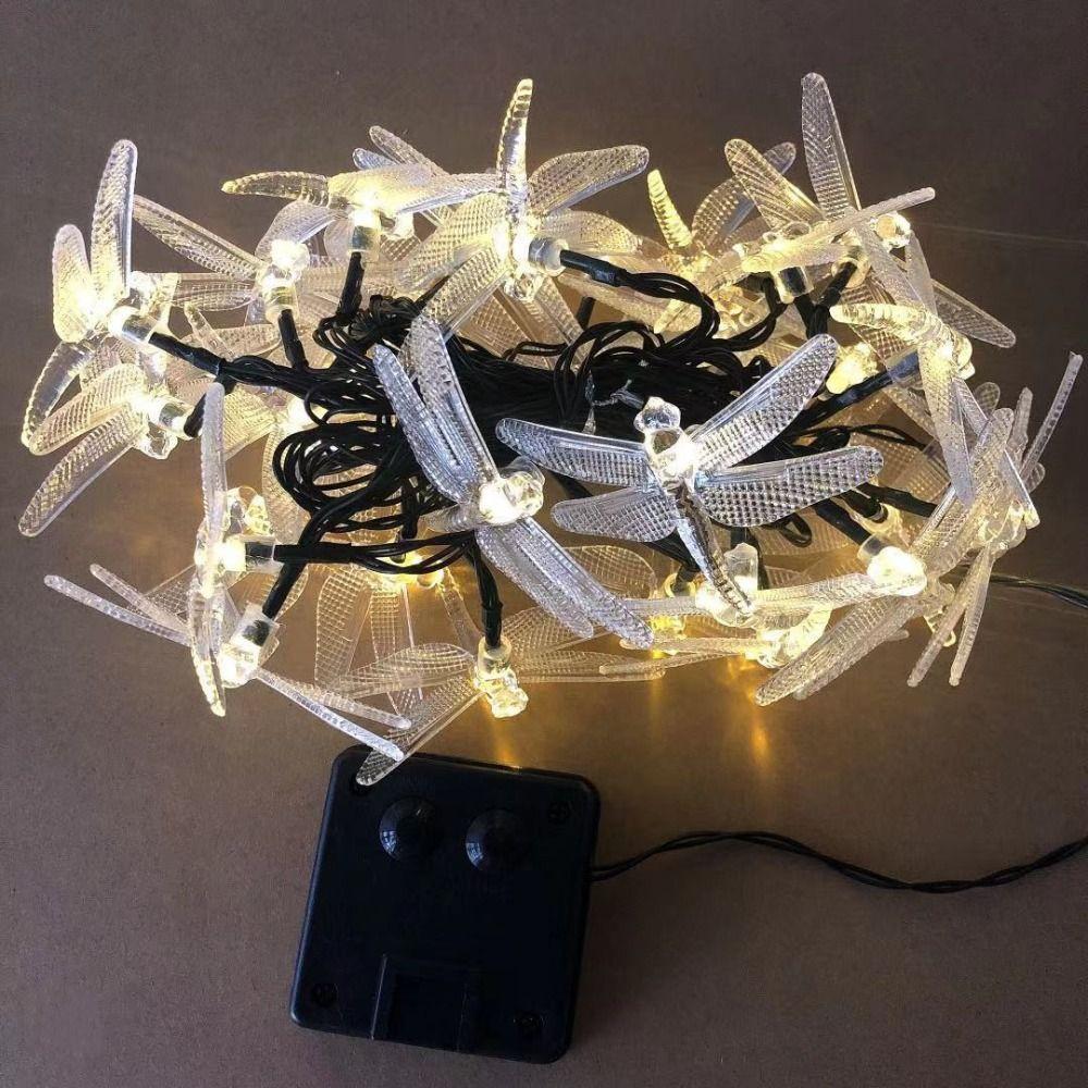 Garden Decoration Outdoor 20 LED Dragonfly String Lights Fairy Light Solar Lamp Garlands Light