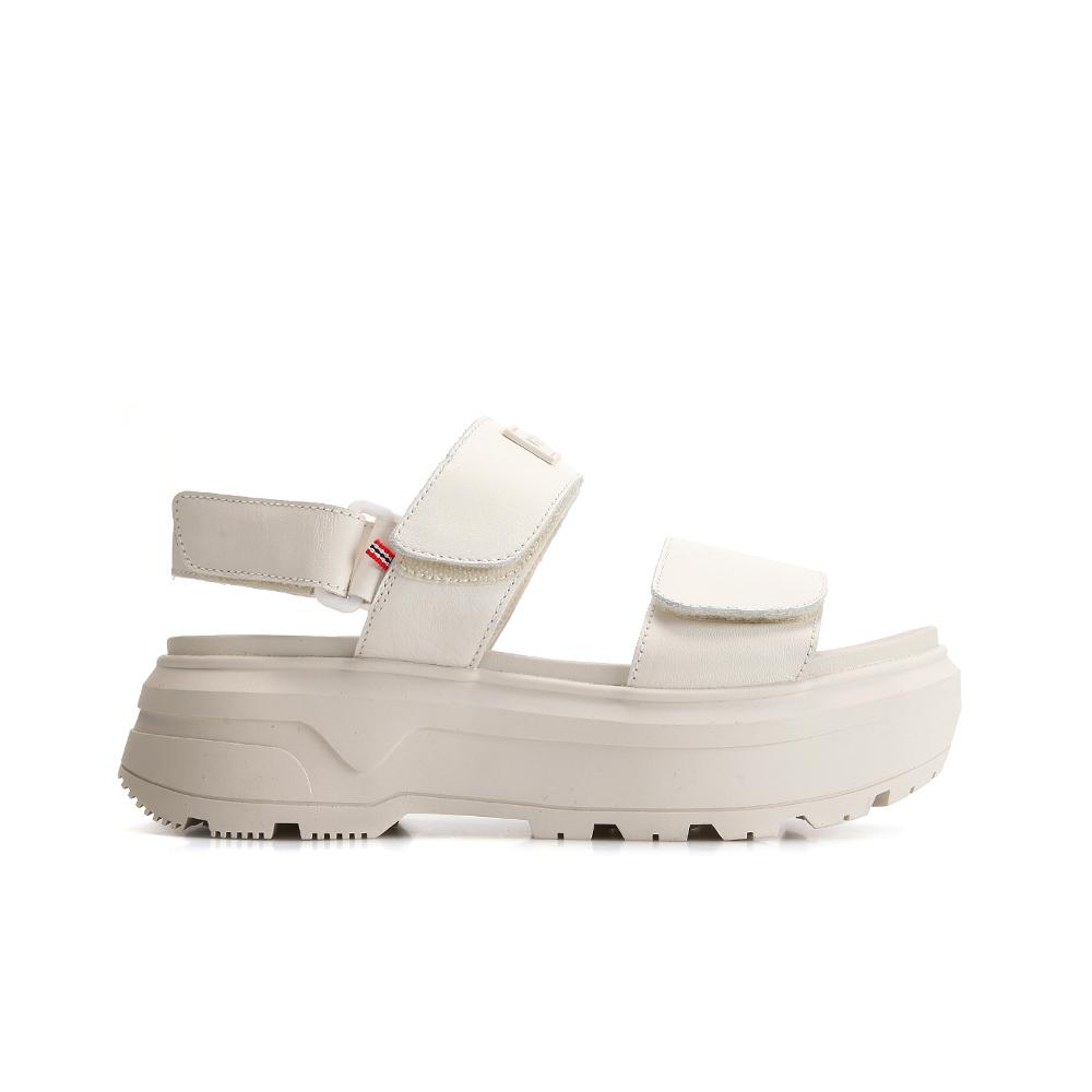Hunter [Women] City Rebel Leather Heel Strap Sandals - Canvas Cream Ufd3110Leaccr