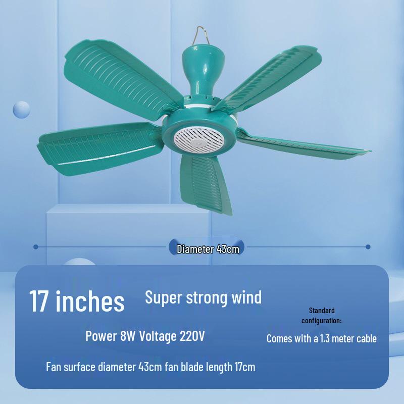 

Compact Ceiling Fan for Dormitory: Quiet, Strong Wind Mosquito Net Bed - Ideal for Bedroom Use