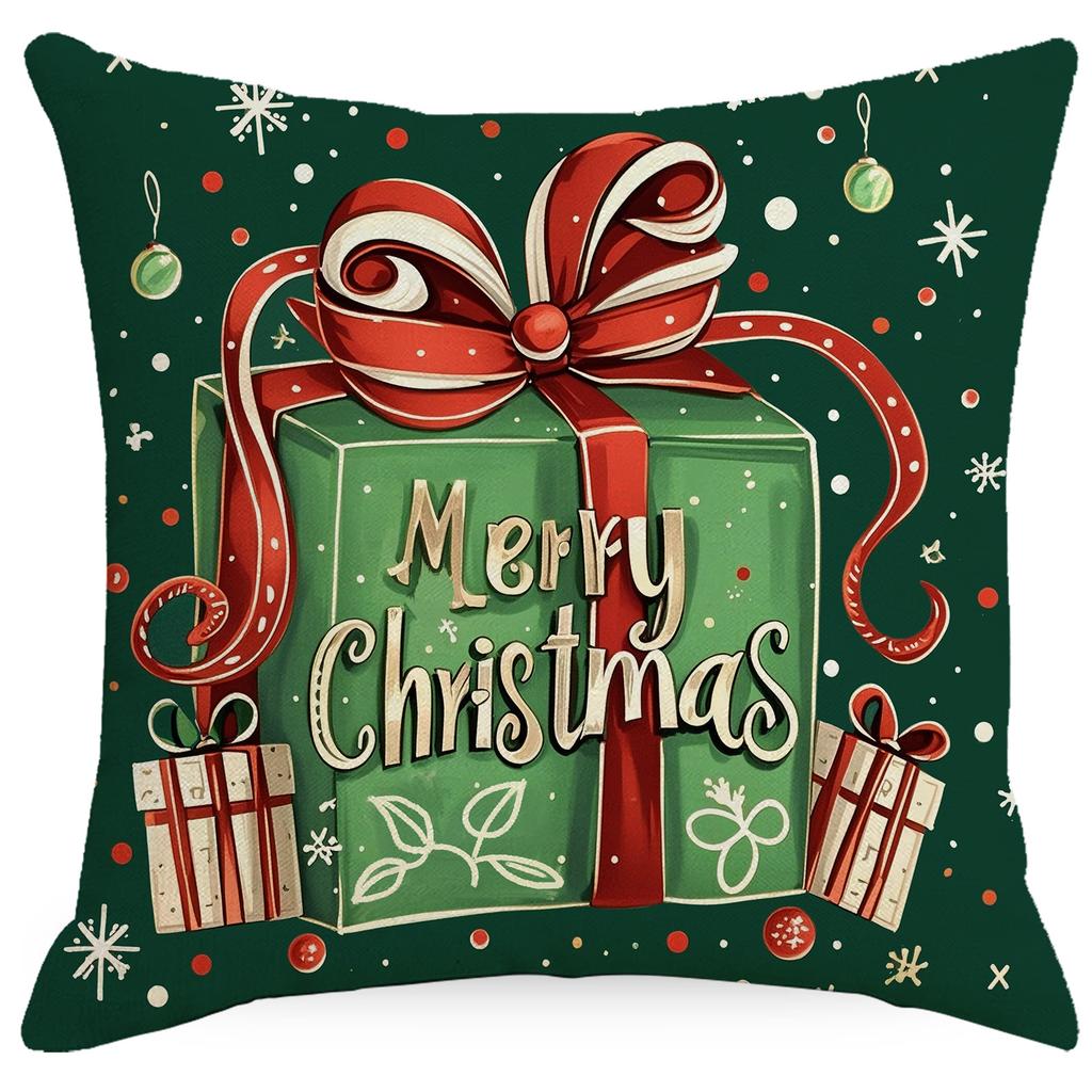 Neuer Weihnachts-Kissenbezug Niedlicher Weihnachtsmann Weihnachtsbaum-Druck Heim-Kissenbezug