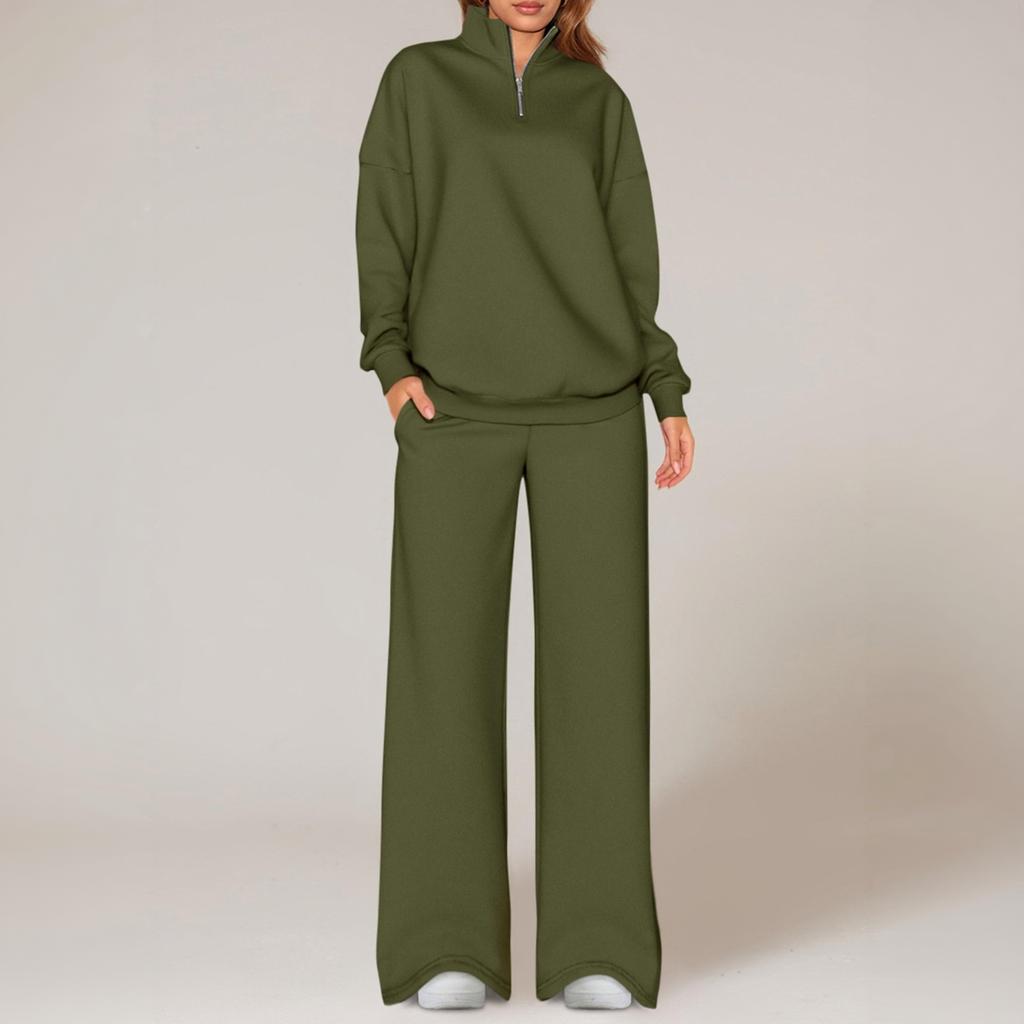 Women's Off Shoulder Long Sleeve Knit Two Piece Set Hollow Out Color Casual Outfit