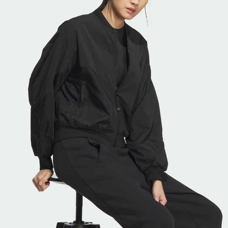 Adidas FW23 New Year Logo Dragon Embroidered Bomber Jacket Women Outerwear Black IM8872