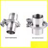 304 Edelstahl Hygiene-Klammer Gewindesatz: Schnellkupplungs-Außen- und Innengewinde in den Größen 1/2", 3/4", 1", 2"