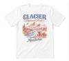 Glacier National Park Montana Landscape Mountain Graphic White T-shirt