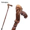 Brown Skull Wooden Fashion Walking Stick Decorative Vampire Cospaly Party Wood Walking Cane Halloween Mace Wand Crosier 96cm
