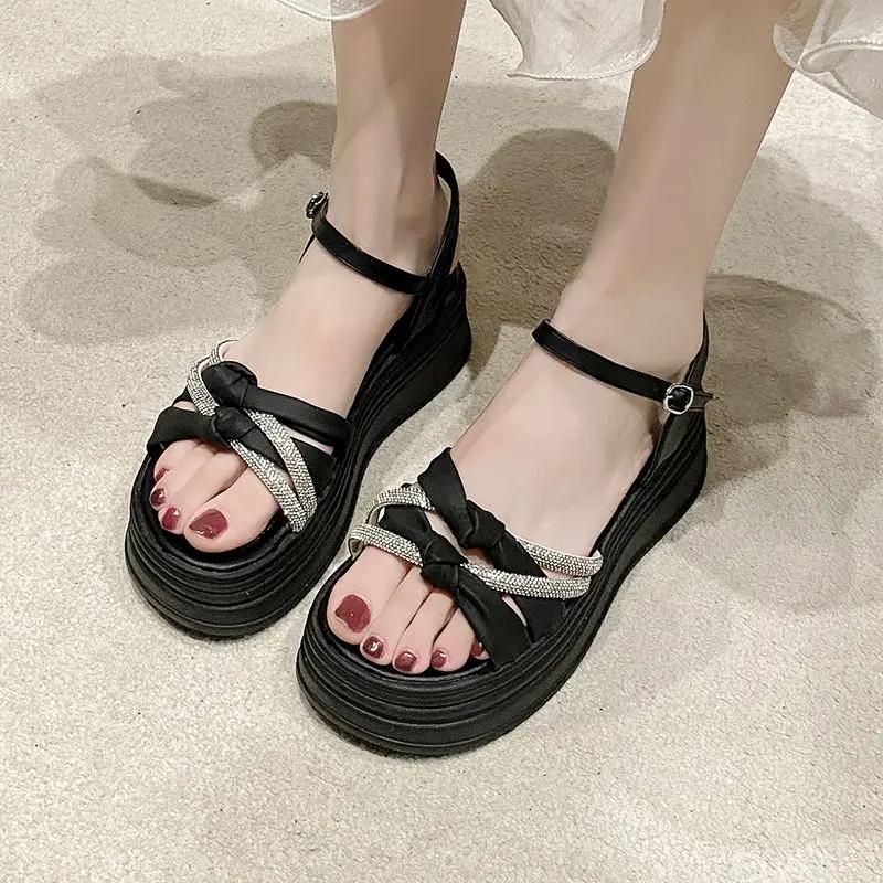 Fashion Summer Platform Open Toe Woman Shoes Cheap Liquidation 2025 Trend High Quality Shoe Sale Vip On Offer Daily Sandals for Women