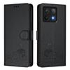 For Xiaomi 14T Case with Strap RFID Blocking Leather Wallet Phone Cover Cat Mouse Pattern