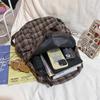 Vintage Plaid Backpack College Style Junior High School Student Schoolbag