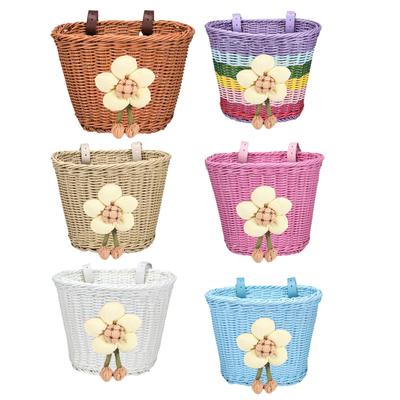 Kids Bike Basket Durable Handlebar Storage Basket with Adjustable PU Straps for Children Perfect for Outdoor Biking Cycling Picn