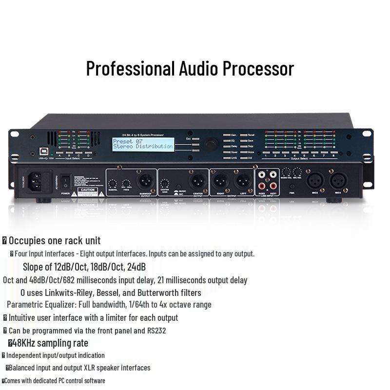 Professional KTV Karaoke DSP Reverb Audio Processor with Anti-Howling