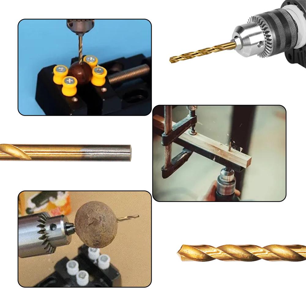 Titanium Plated 13pc Straight Shank Twist Bit 1.5-6.5mm Plastic Bag Package Drill Bit Electric Tool Accessory Set