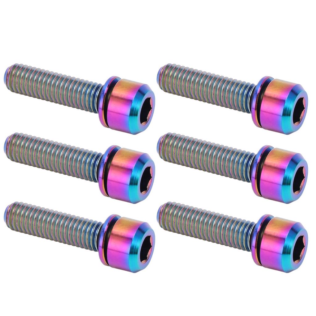 6 Stück RISK Fahrradvorbau-Schrauben-Kit Titan-Vorbau-Schrauben Ersatzteile M5 20mm Bunt