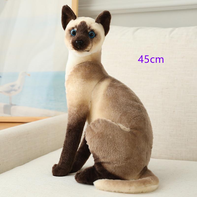 Gatti Siamesi Peluche Realistici Giocattolo Gatto Americano Shorthair Bambola Gatto Carina Giocattoli per Animali Domestici Decorazione Casa Regalo Per Ragazze compleanno