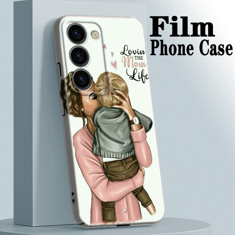 Dad Mom Baby Girl Family Phone Case For Samsung S23 S22 Plus Ultra A13 A12 A14 A21S A22 A23 A34 A53 A54 A73 Feilin Cover
