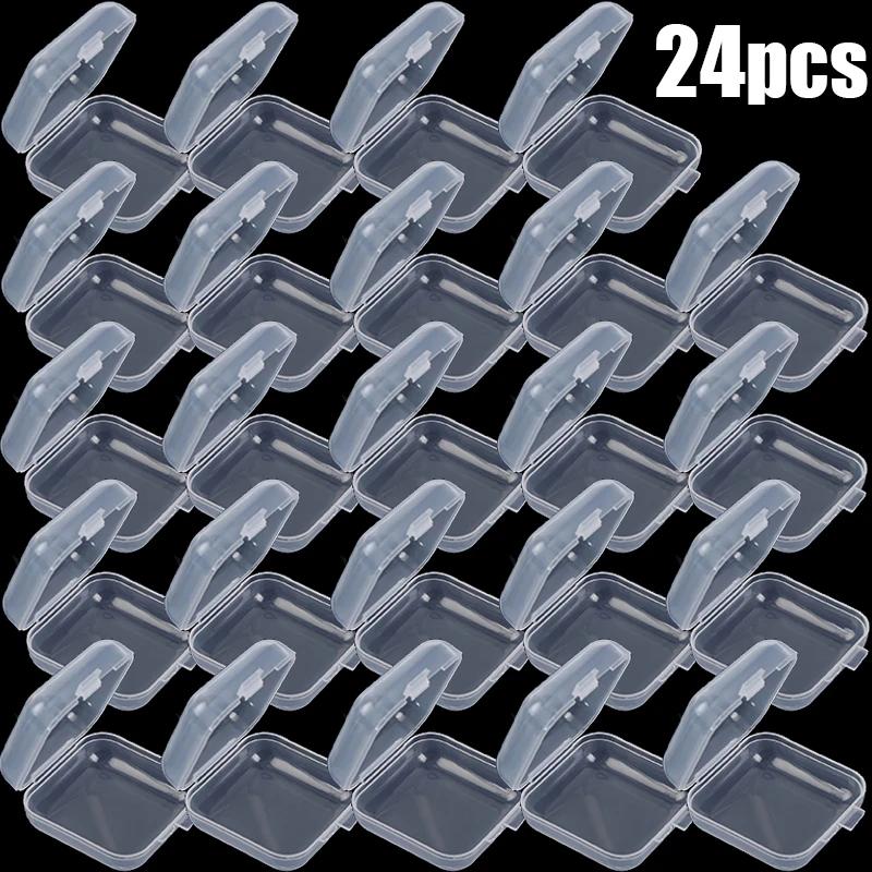 Mini Square Storage Box Transparent Plastic Boxes For Earrings Rings Jewelry Storager Case Home Packaging Organizer Container